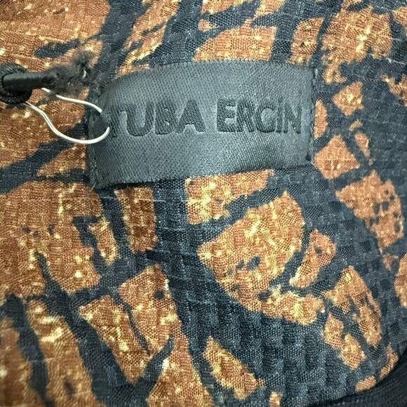 Tuba Ergin Jacket Womens Extra Small Brown Black Indie Bomber Jacket Designer - Picture 12 of 16